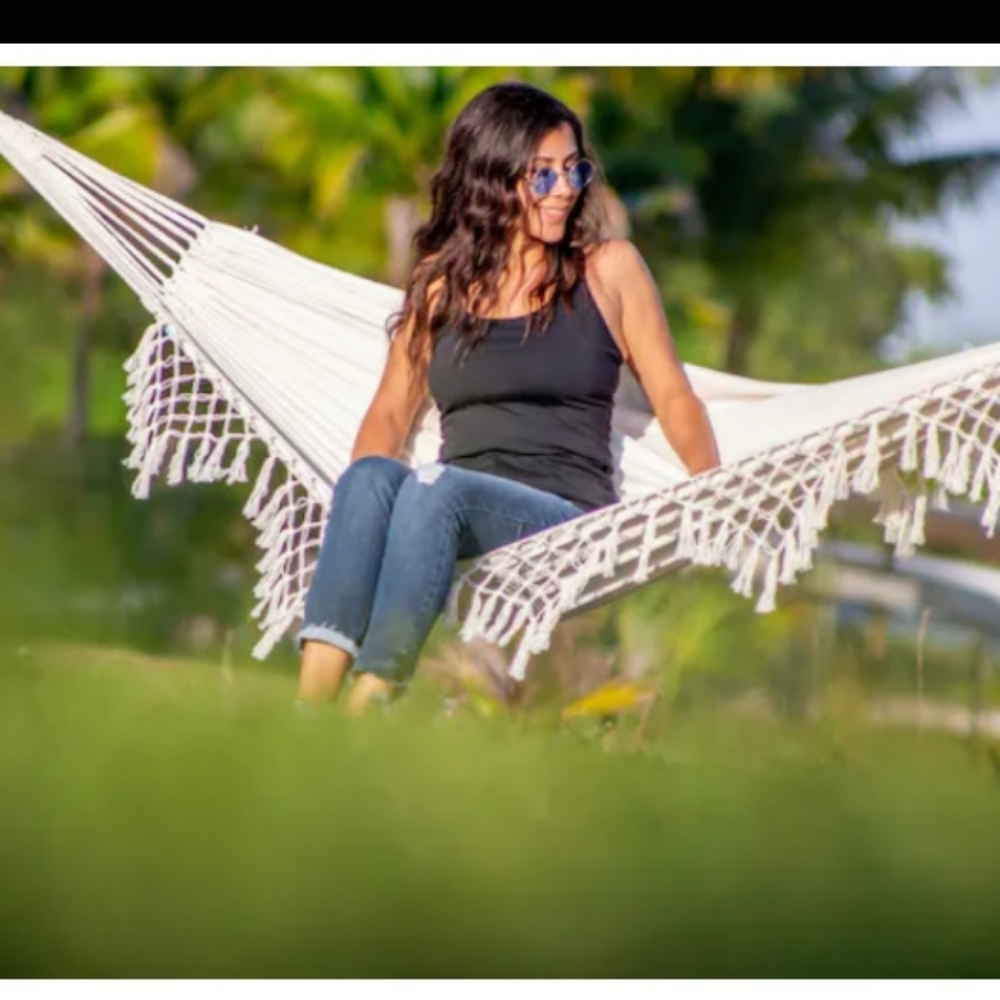 Bliss Fringed Hammock in a Bag